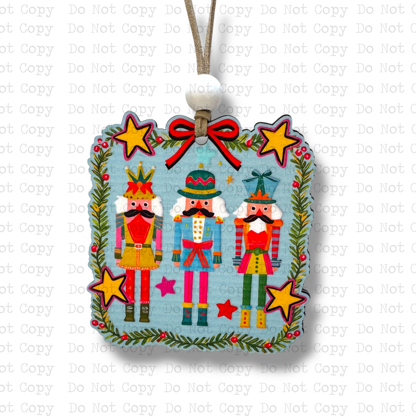 Festive Wreath Nutcracker Ornament Sublimation Blank