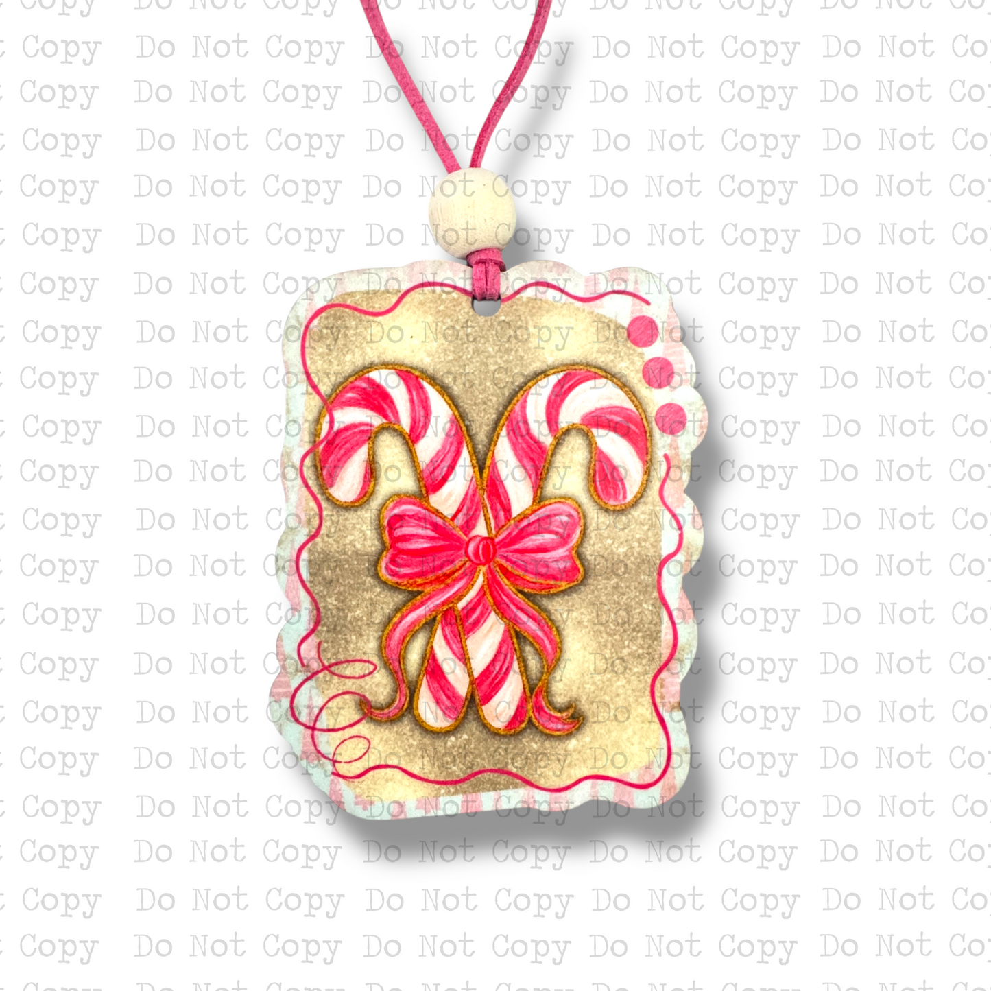 Brushstroke Candy Cane Ornament Sublimation Blank