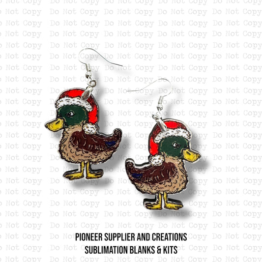 Christmas Duck Earring Sublimation Blank Kit