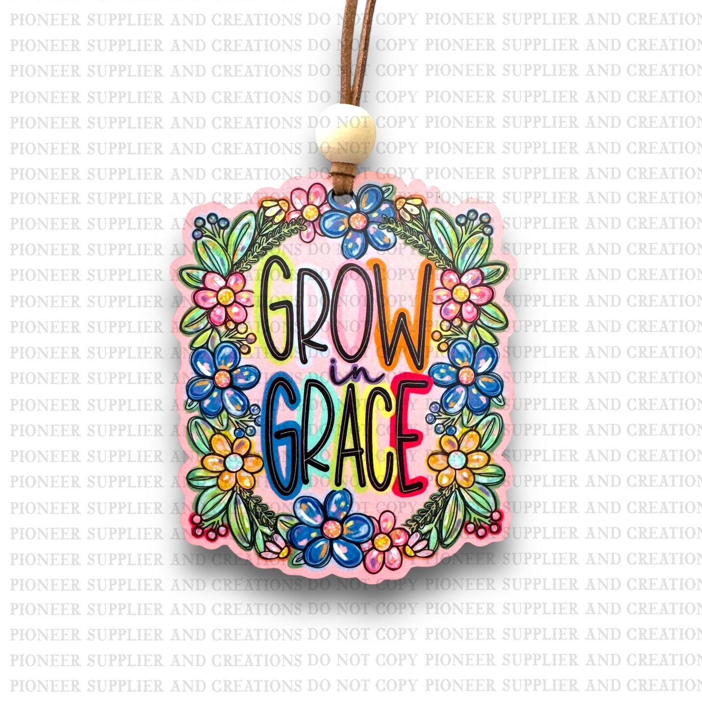 Grow In Grace Car Charm Sublimation Blank | PP