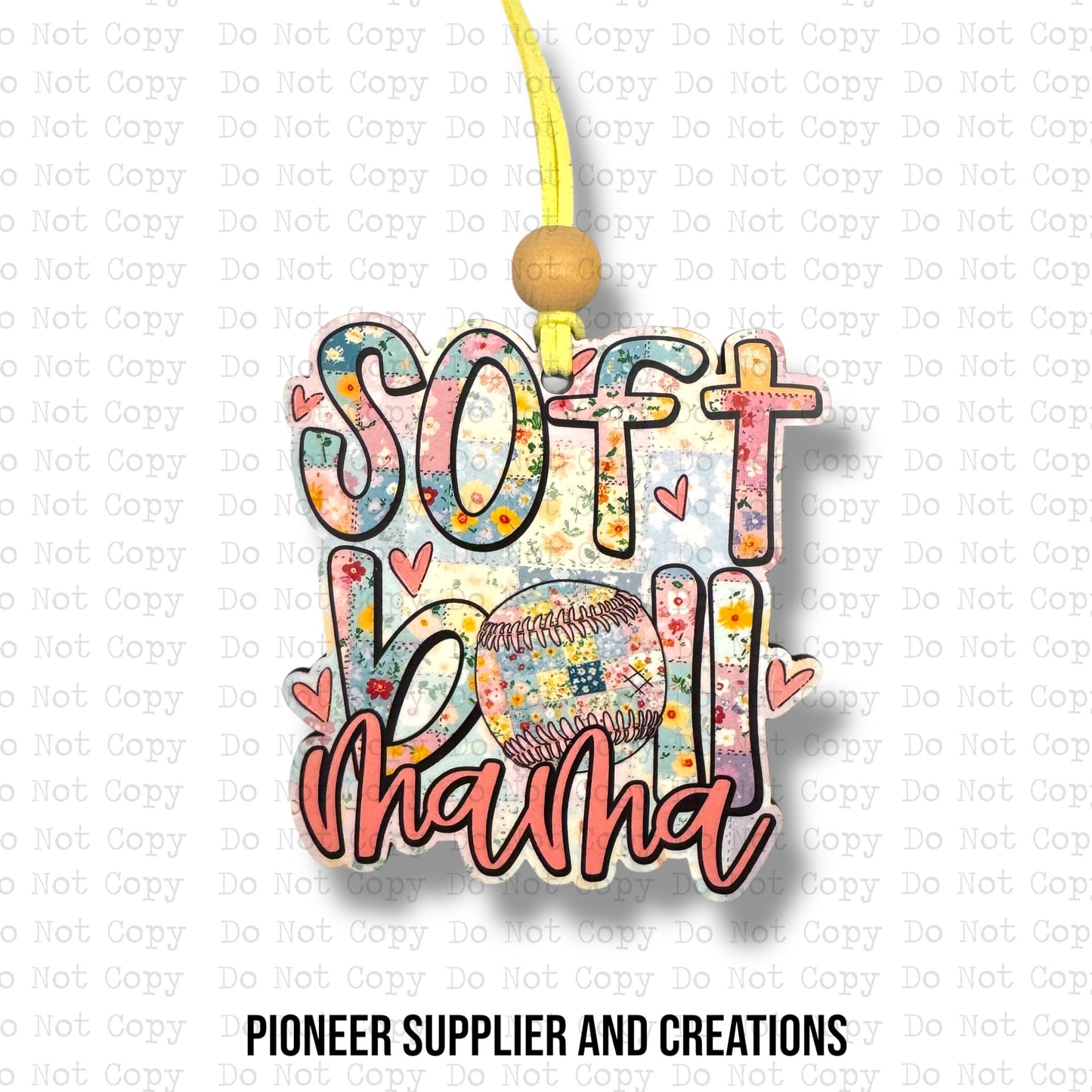 Softball Mama Quilt Car Charm Sublimation Blank