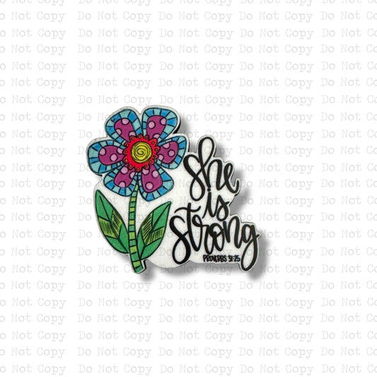 She Is Strong Badge Reel Sublimation Blanks | Set of 2