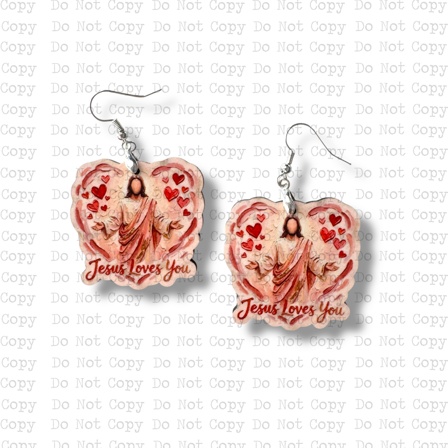 Jesus Loves You Earring Sublimation Blank Kit
