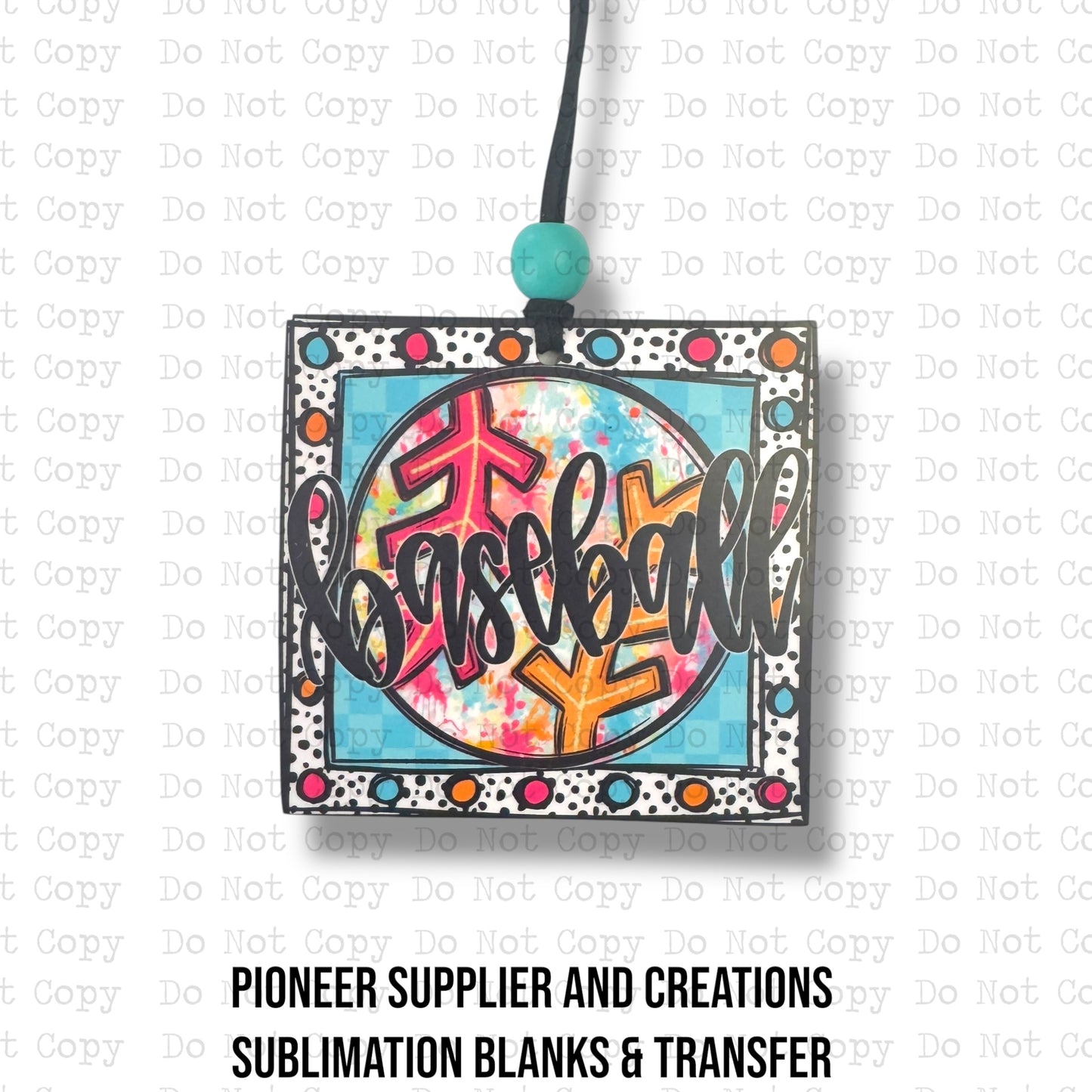 Happy Chaos Baseball Car Charm Sublimation Blank