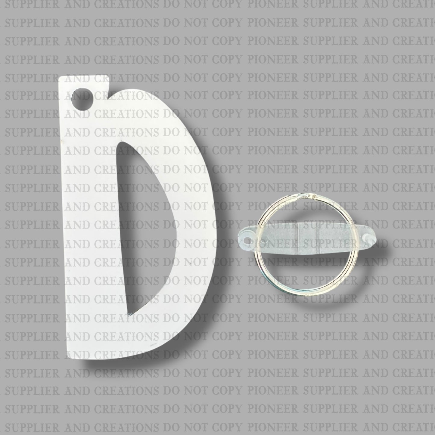 Alpha D Keychain Sublimation Blank | Exclusive Monogram Moments