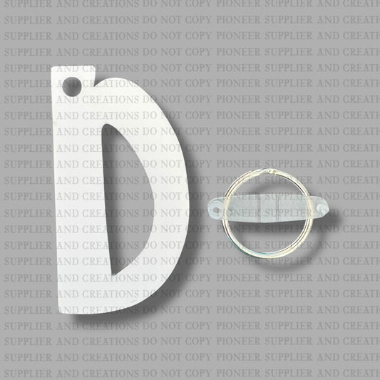 Alpha D Keychain Sublimation Blank  | Exclusive Monogram Moments