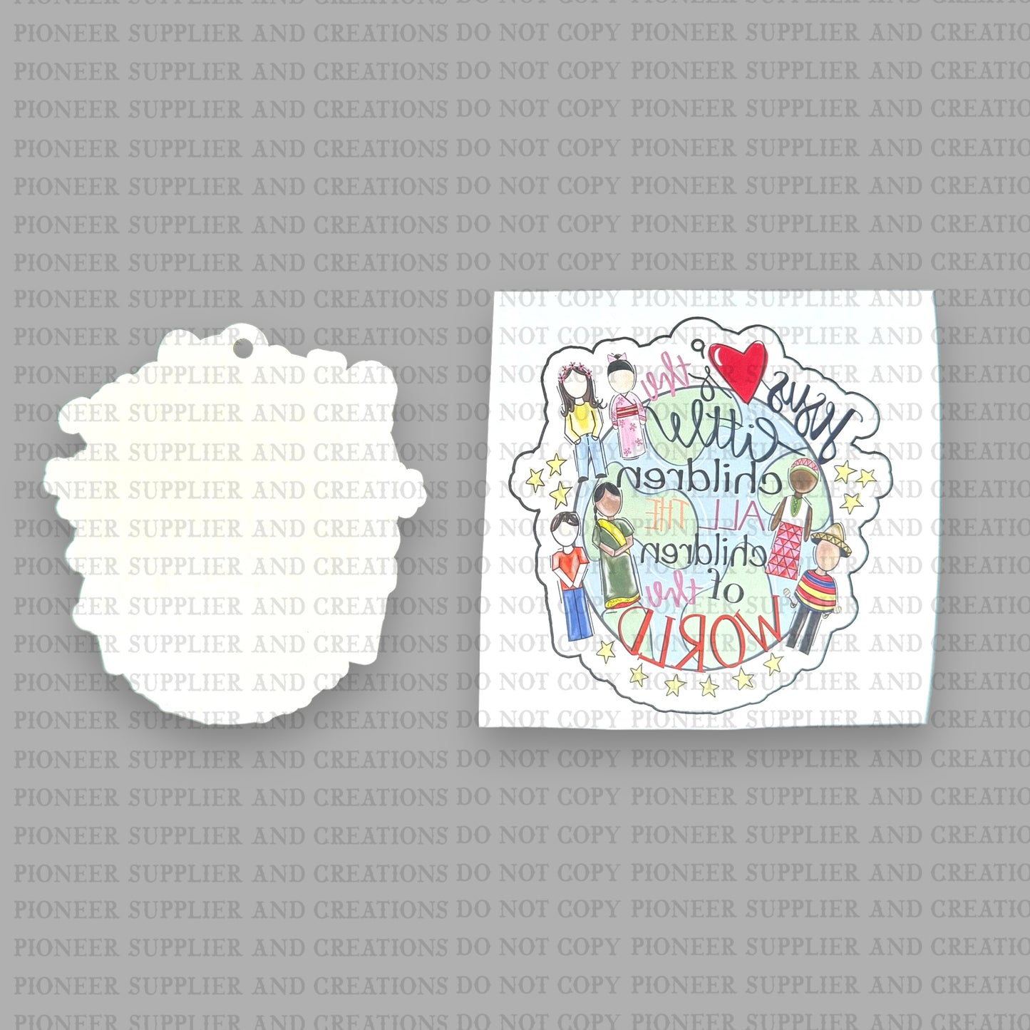 Jesus Loves The Little Children Ornament Sublimation Blank