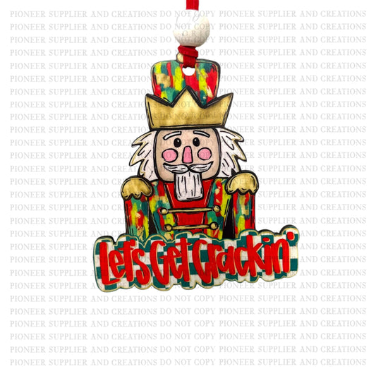 Lets Get Crackin Gold Foil Ornament Sublimation Blank | Exclusive Alicia Ray Art