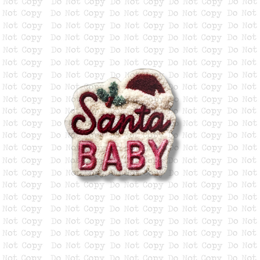 Santa Baby Yarn Badge Button Sublimation Blank