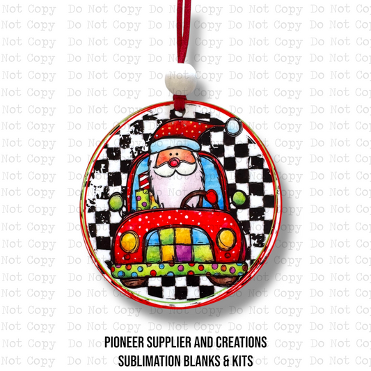 Festive Santa Ornament Sublimation Blank | Sheila Long