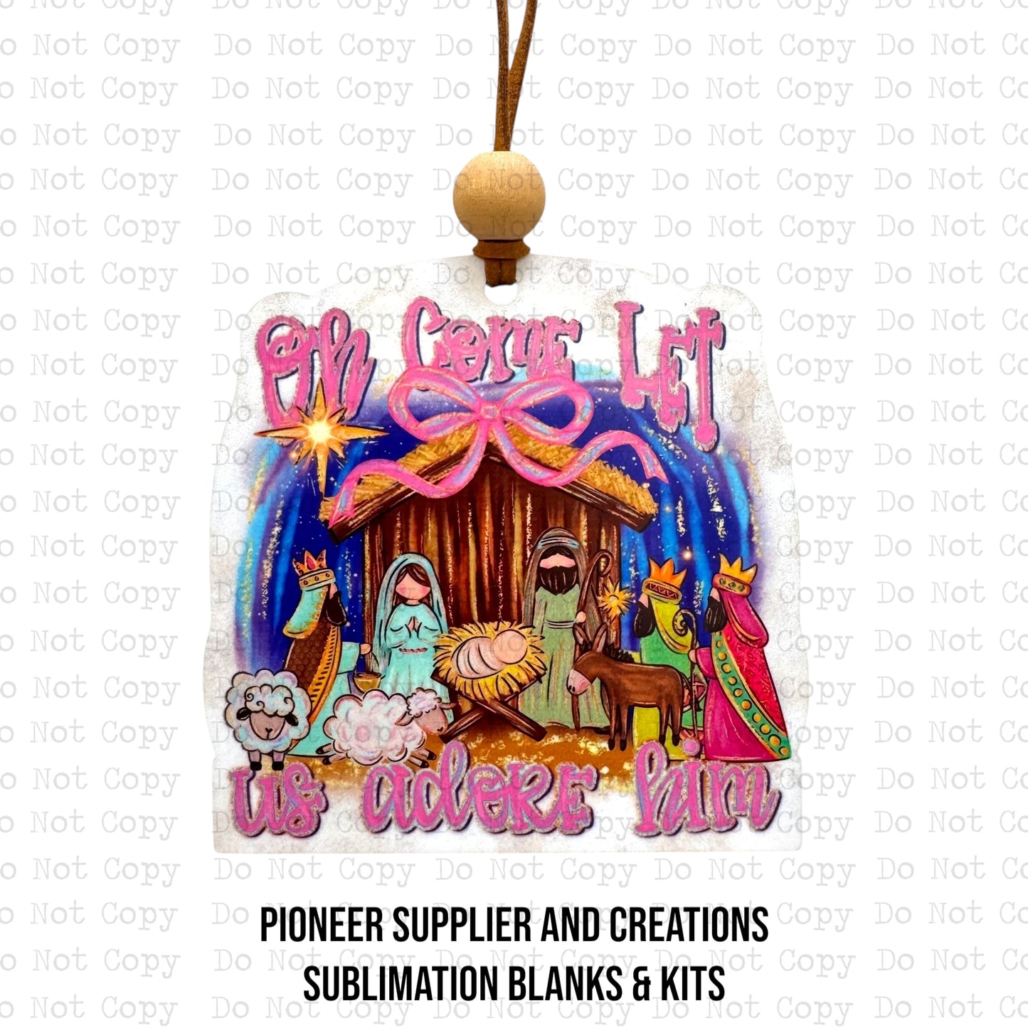 Adore Him Nativity Ornament Sublimation Blank