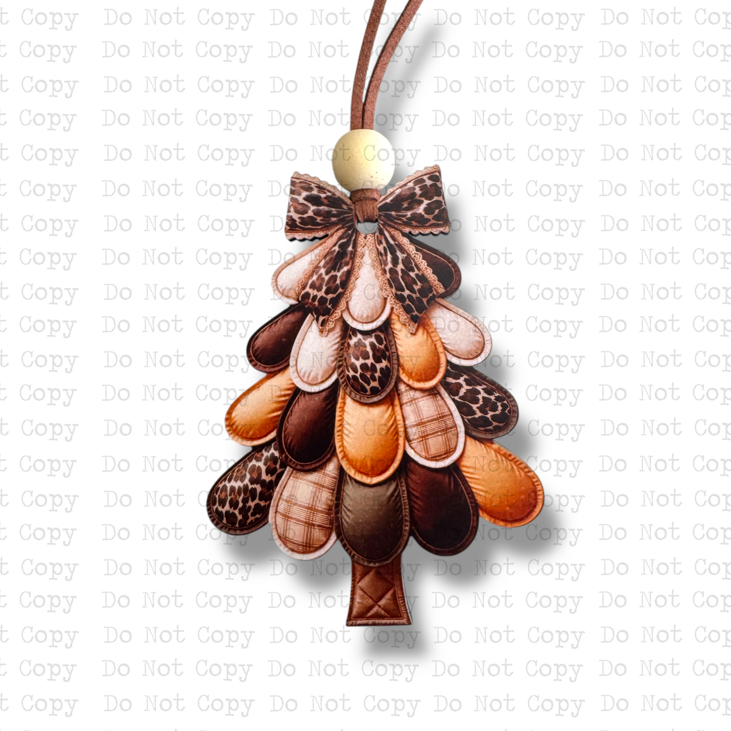 Leopard Patchwork Christmas Tree Ornament Sublimation Blank
