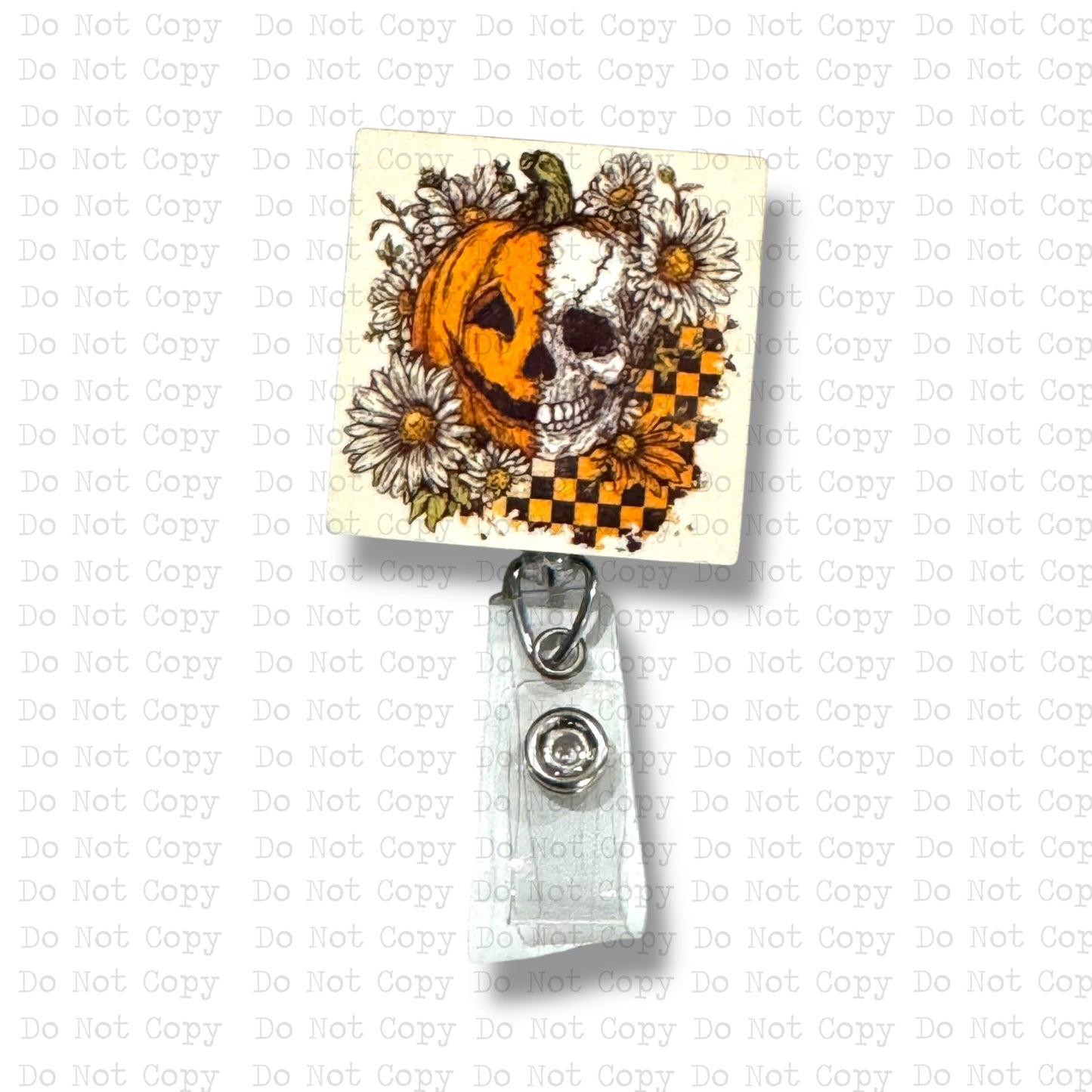 Pumpkin Skull Badge Reel Sublimation Blank Kit