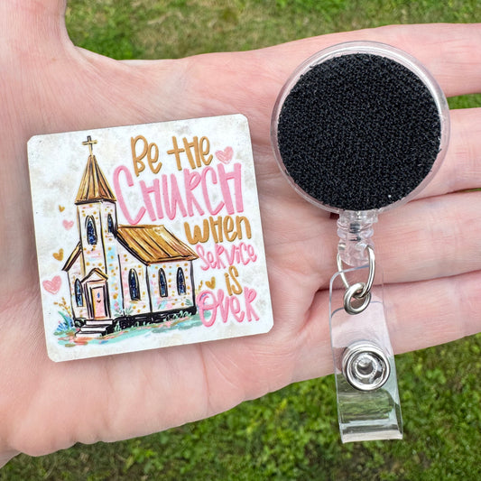 When Service Is Over Badge Button Sublimation Blank | Set of 2 SSD