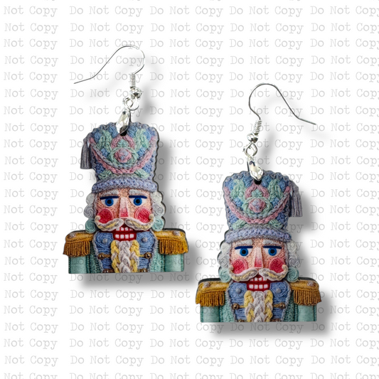 Pastel Yarn Nutcracker Earring Sublimation Blank Kit