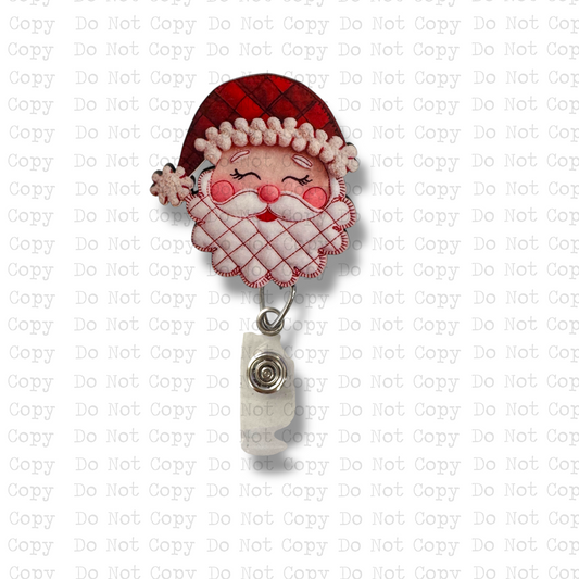 Patchwork Santa Badge Button Sublimation Blank | Set of 2 ISFP