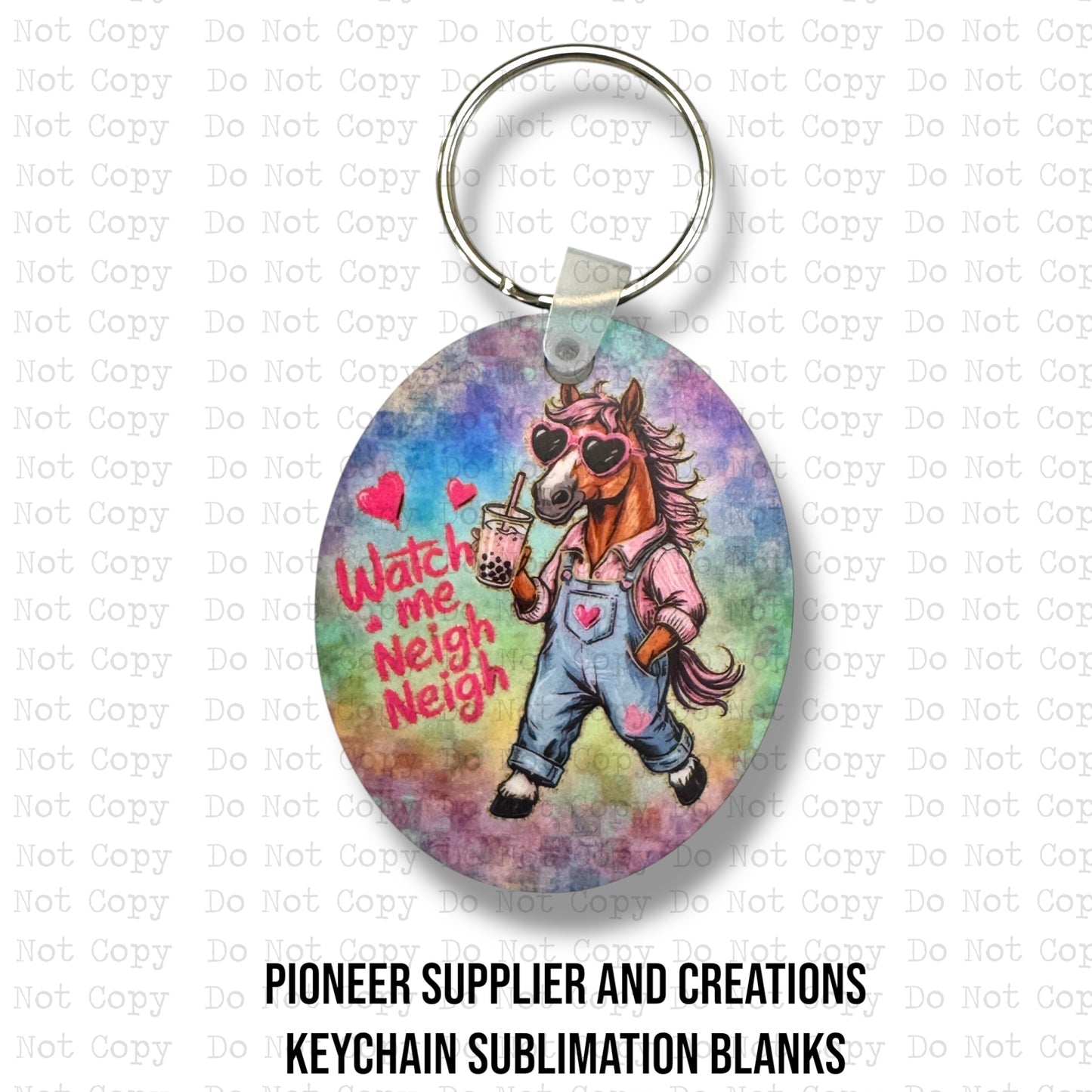 Horse Snarky Animal Keychain Sublimation Blank Kit