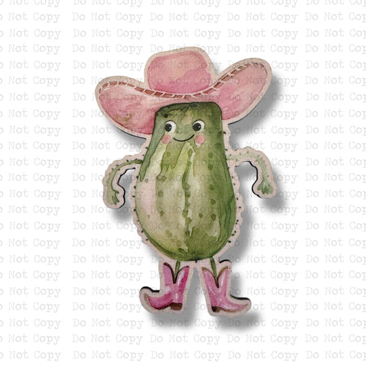 Cowgirl Pickle Lapel Pin Sublimation Blank | Exclusive