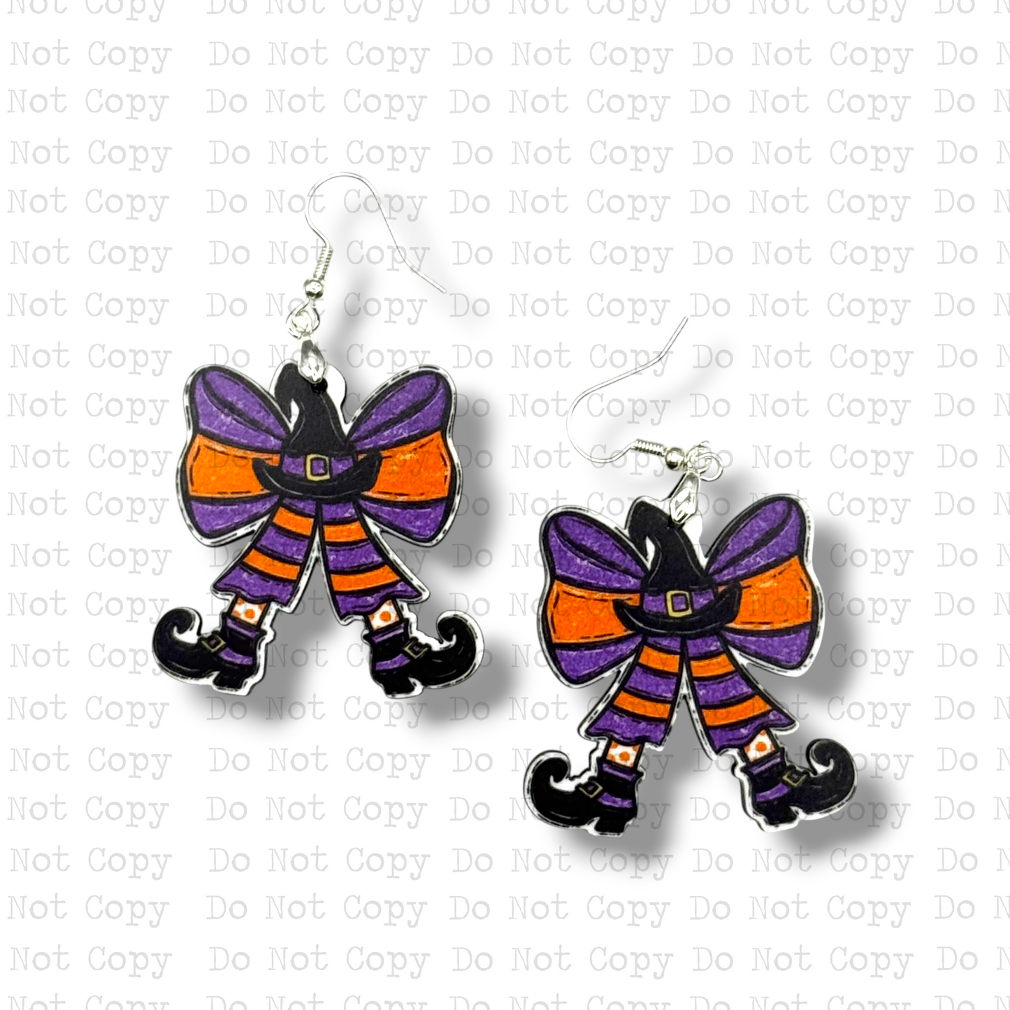 Witch Bow Legs Earring Sublimation Blank Kit | TGM