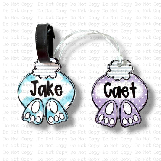 Bunny Bottom Name Plate Sublimation Blanks | Exclusive Monogram Moments