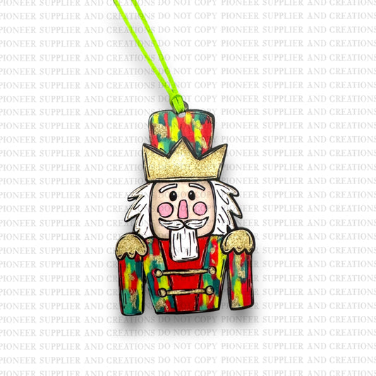 Gold Glitter Preppy Nutcracker Ornament Sublimation Blank | Exclusive Alicia Ray Art