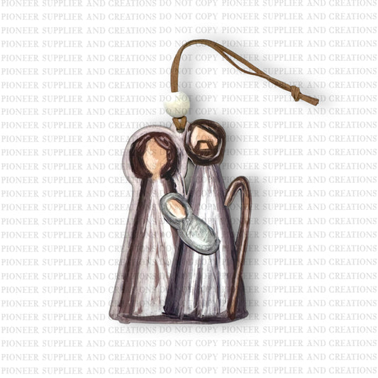 Rustic Nativity Ornament Sublimation Blank