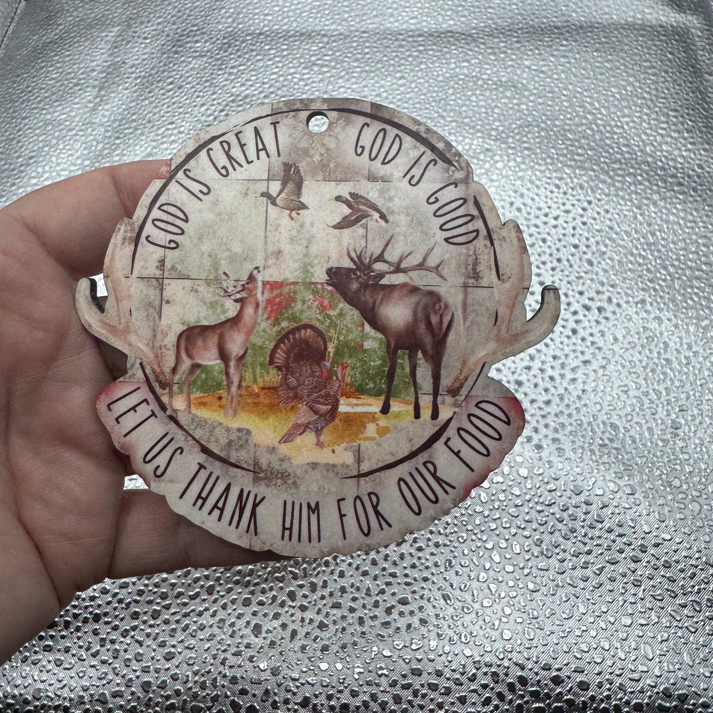 God Is Great Ornament Pressed Blank