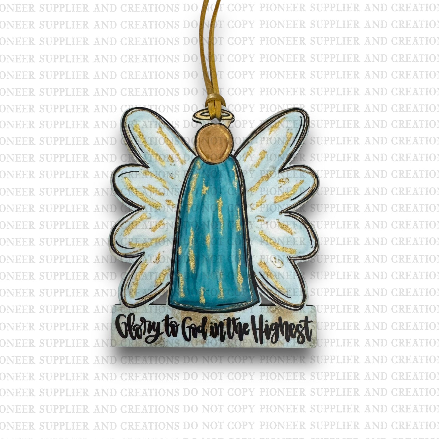 Glory To God Angel Ornament Sublimation Blank | Exclusive Alicia Ray Art
