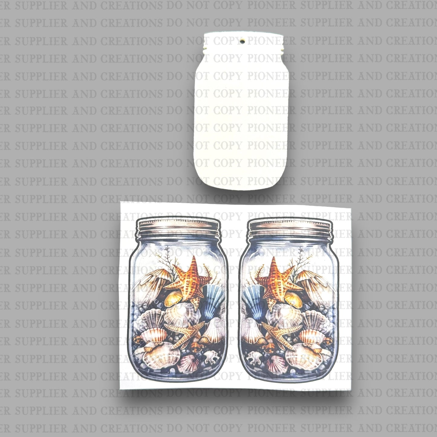 Sea Shells Jar Air Freshener & Transfer Sublimation Blank Kit