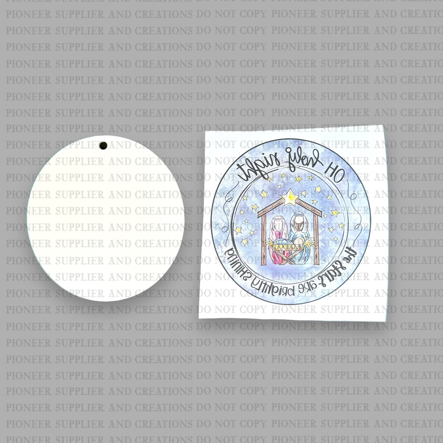 Oh Holy Night Ornament Sublimation Blank