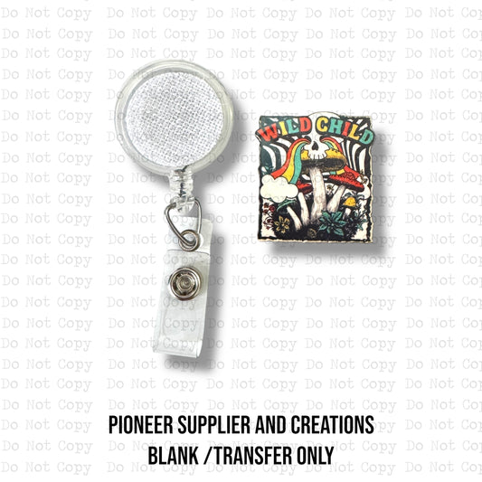 Wild Child Badge Reel Sublimation Blanks | Set of 2