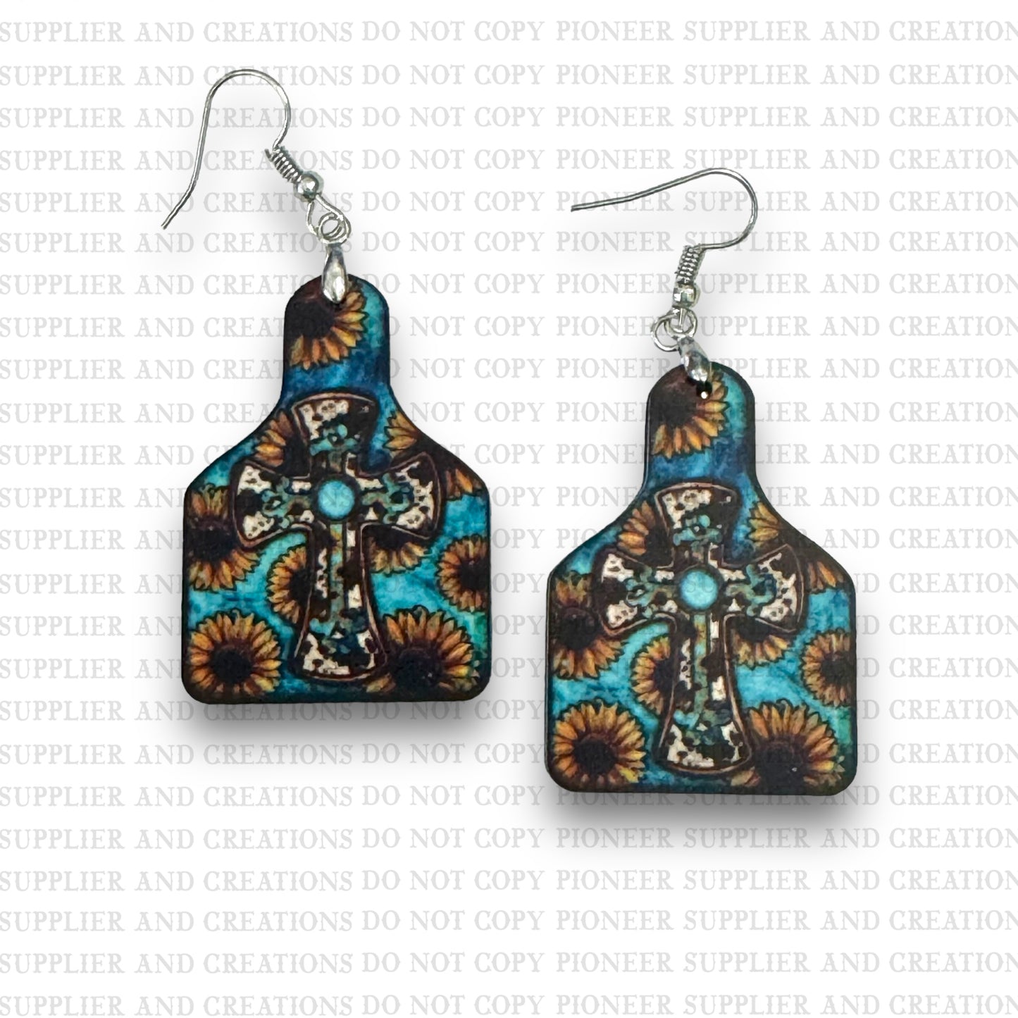 Cowtag Cross Earring Sublimation Blank Kit | Exclusive