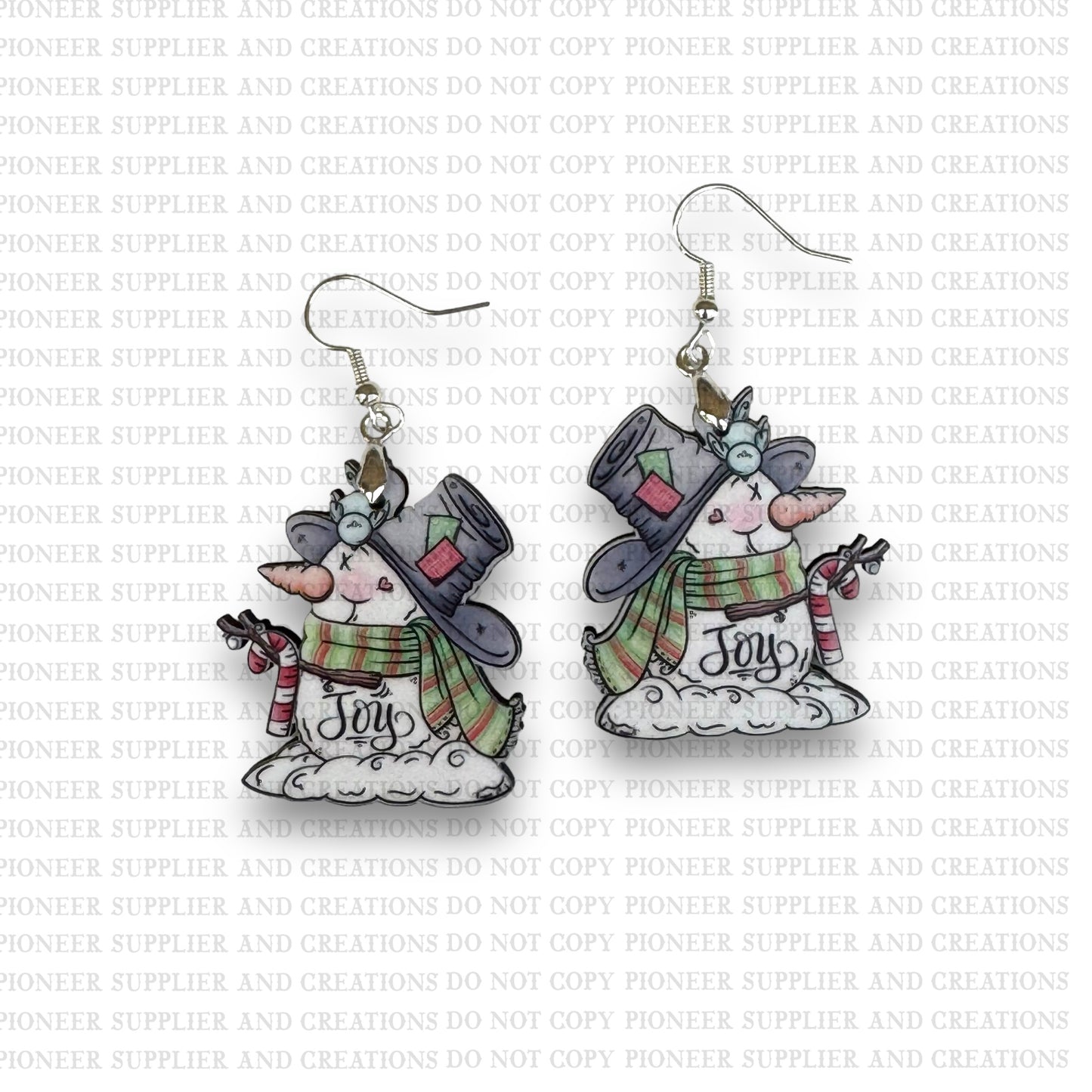 Joy Snowman and Bird Earring Sublimation Blank Kit | Exclusive