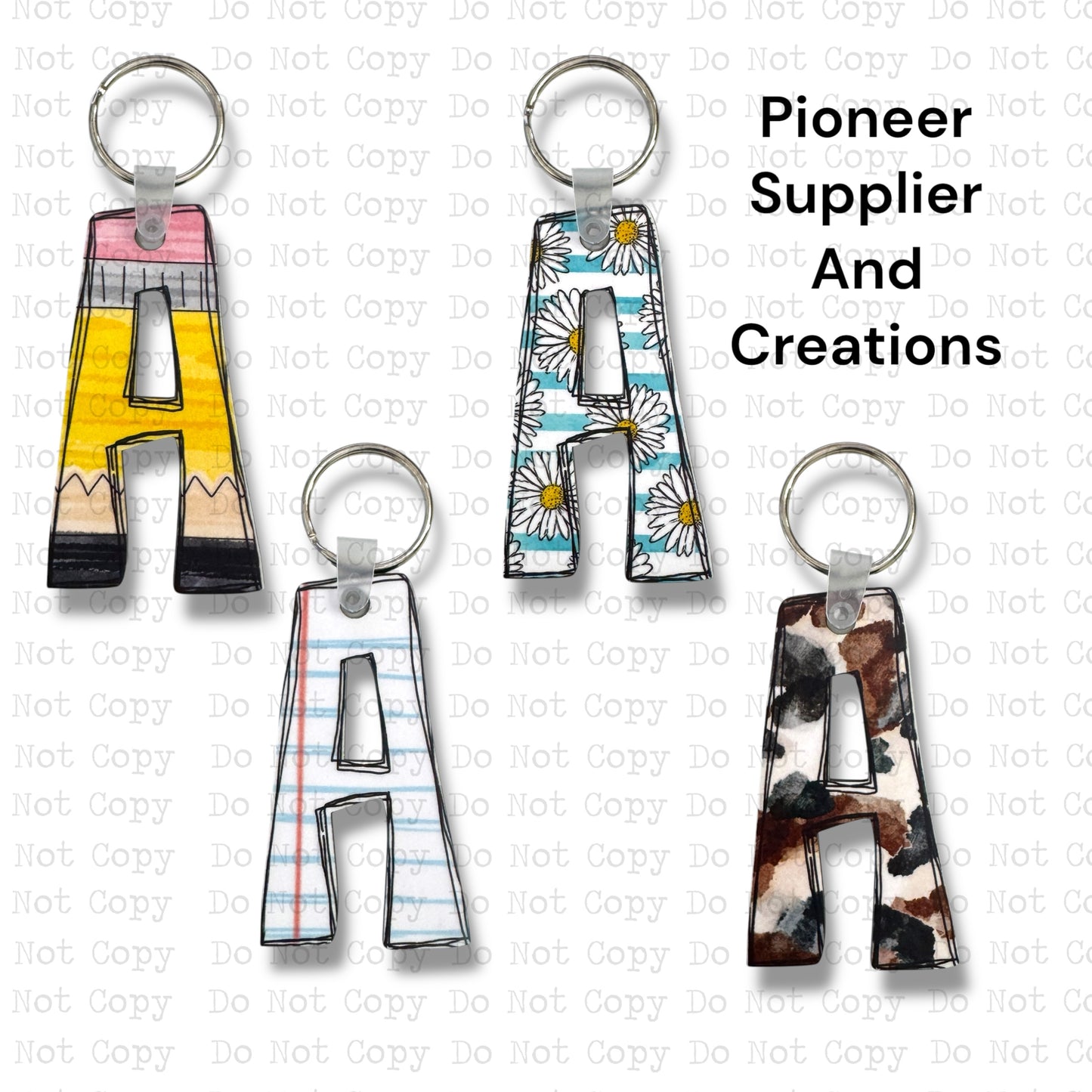 Alpha A Keychain Sublimation Blank | Exclusive Monogram Moments