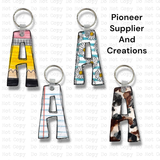 Alpha A Keychain Sublimation Blank | Exclusive Monogram Moments
