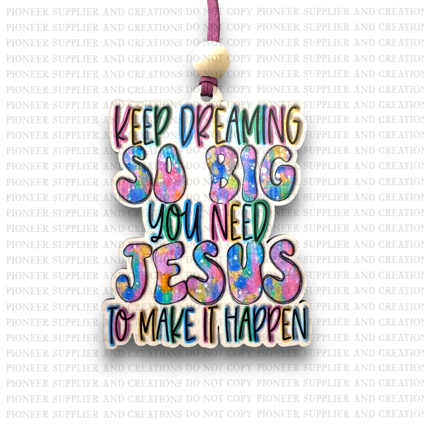 Keep Dreaming Car Charm Sublimation Blank | PP