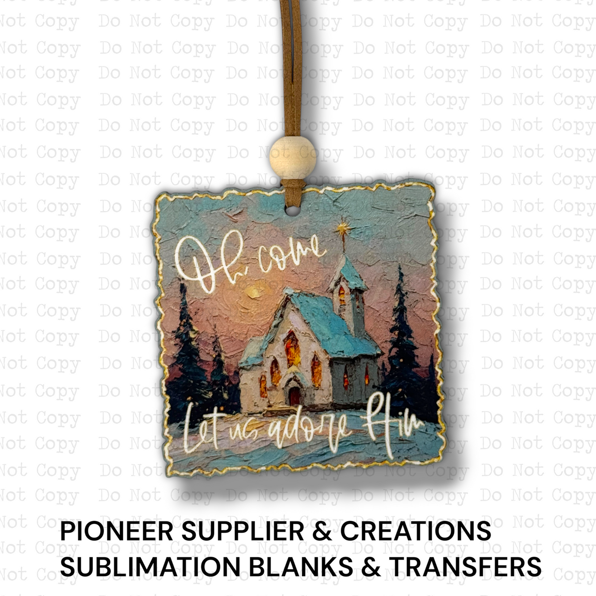 Adore Him Church Ornament Sublimation Blank | OHD