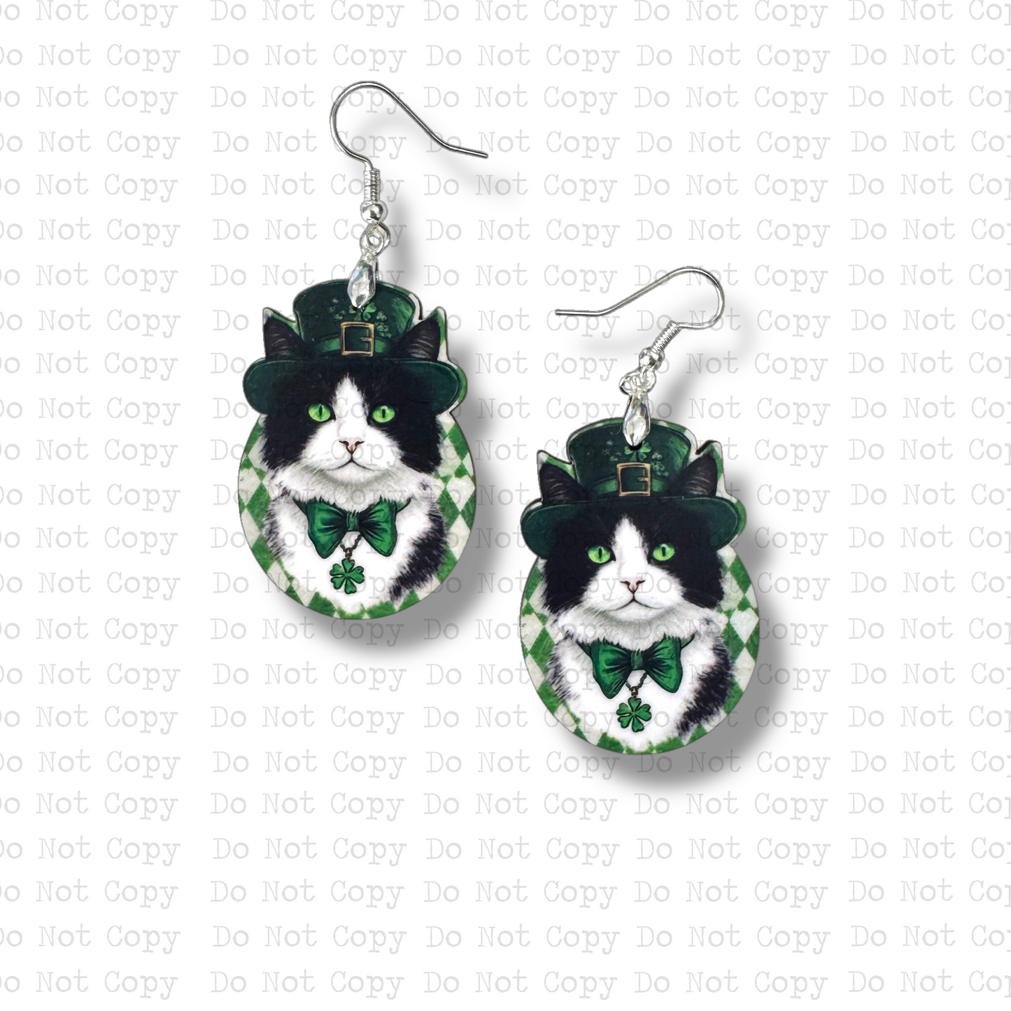 Lucky Black Cat Earring Sublimation Blank Kit