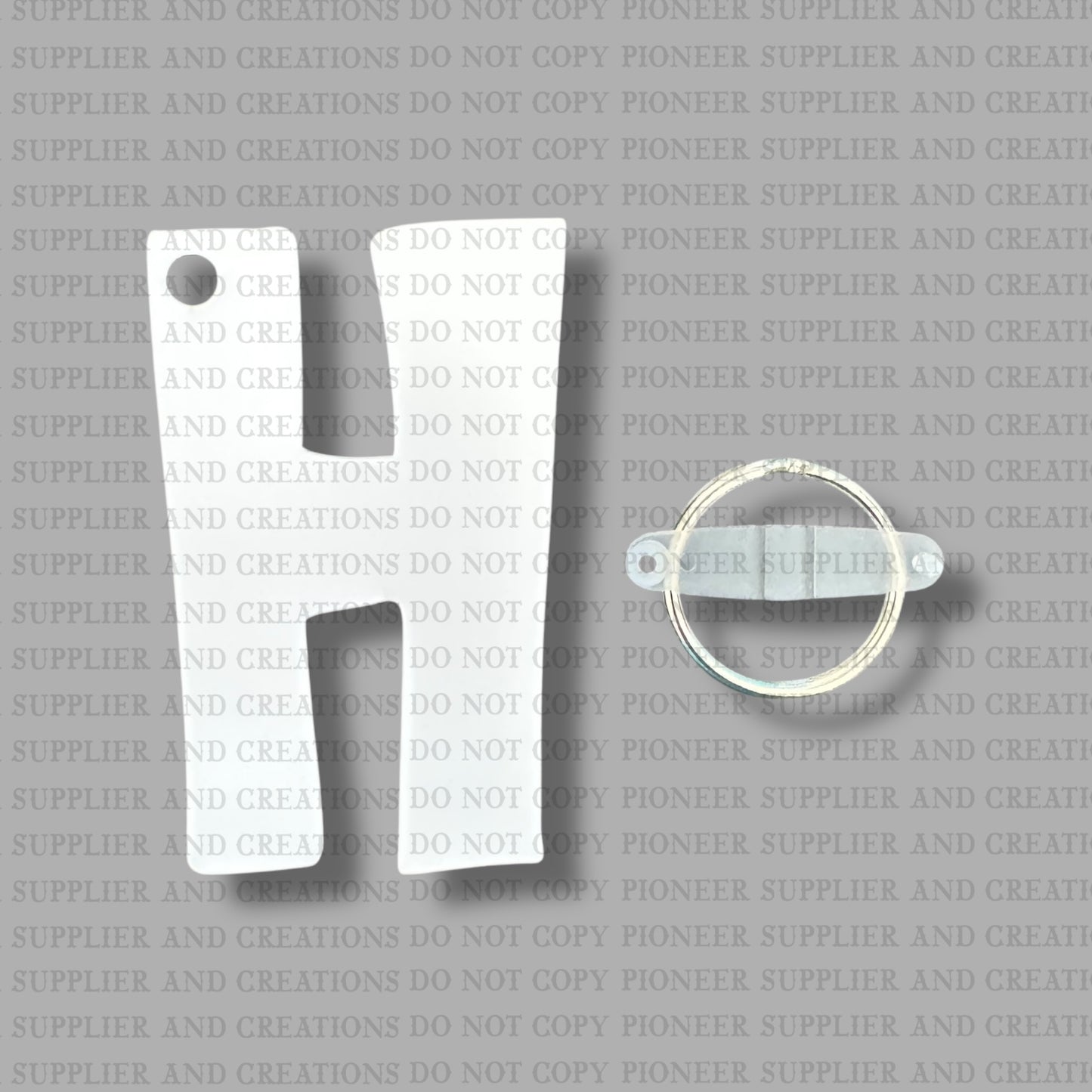 Alpha H Keychain Sublimation Blank | Exclusive Monogram Moments