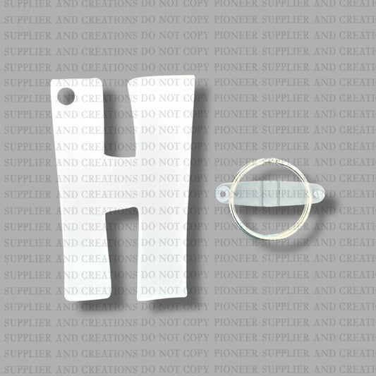 Alpha H Keychain Sublimation Blank  | Exclusive Monogram Moments