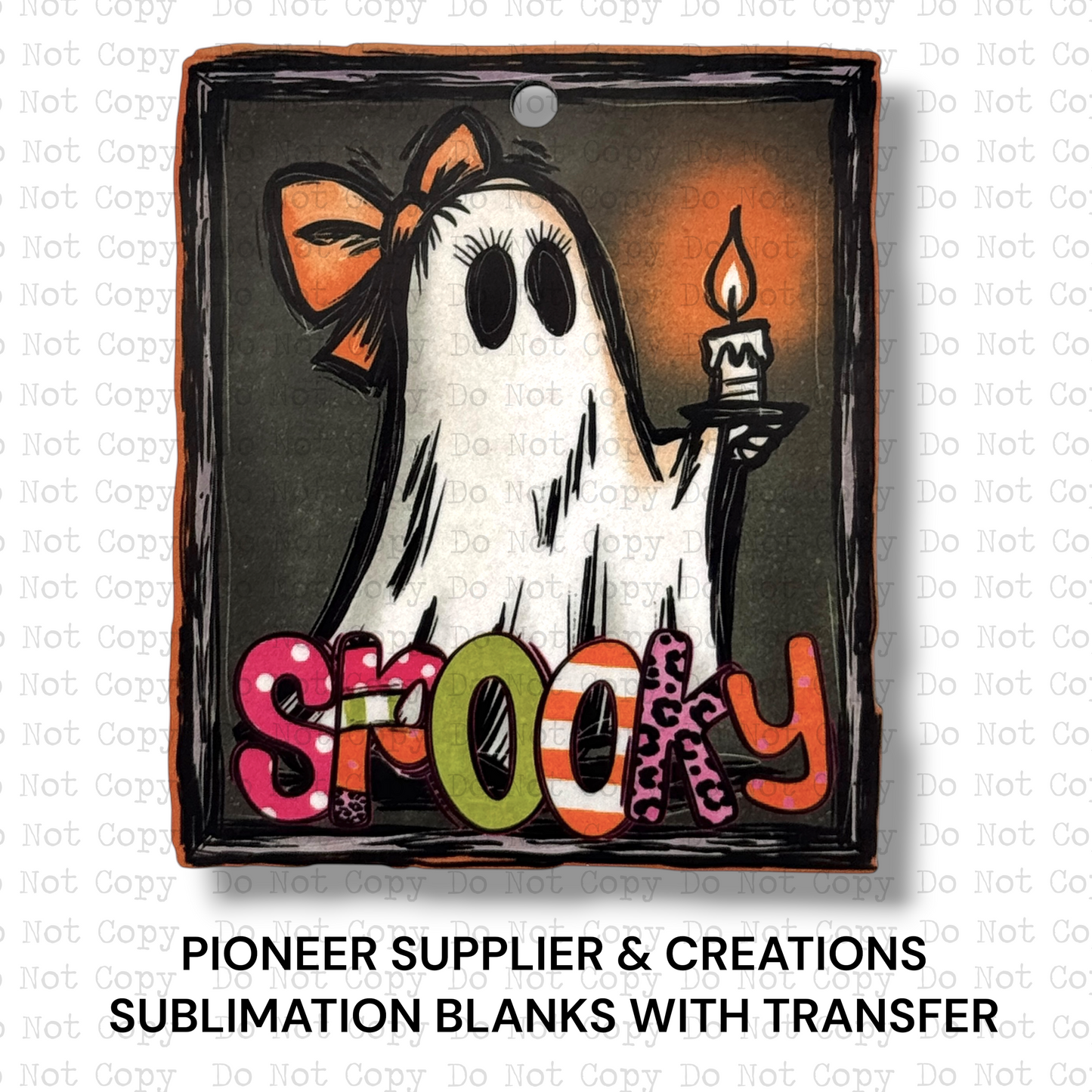 Spooky Candle Ghost Ornament Sublimation Blank | TGDD