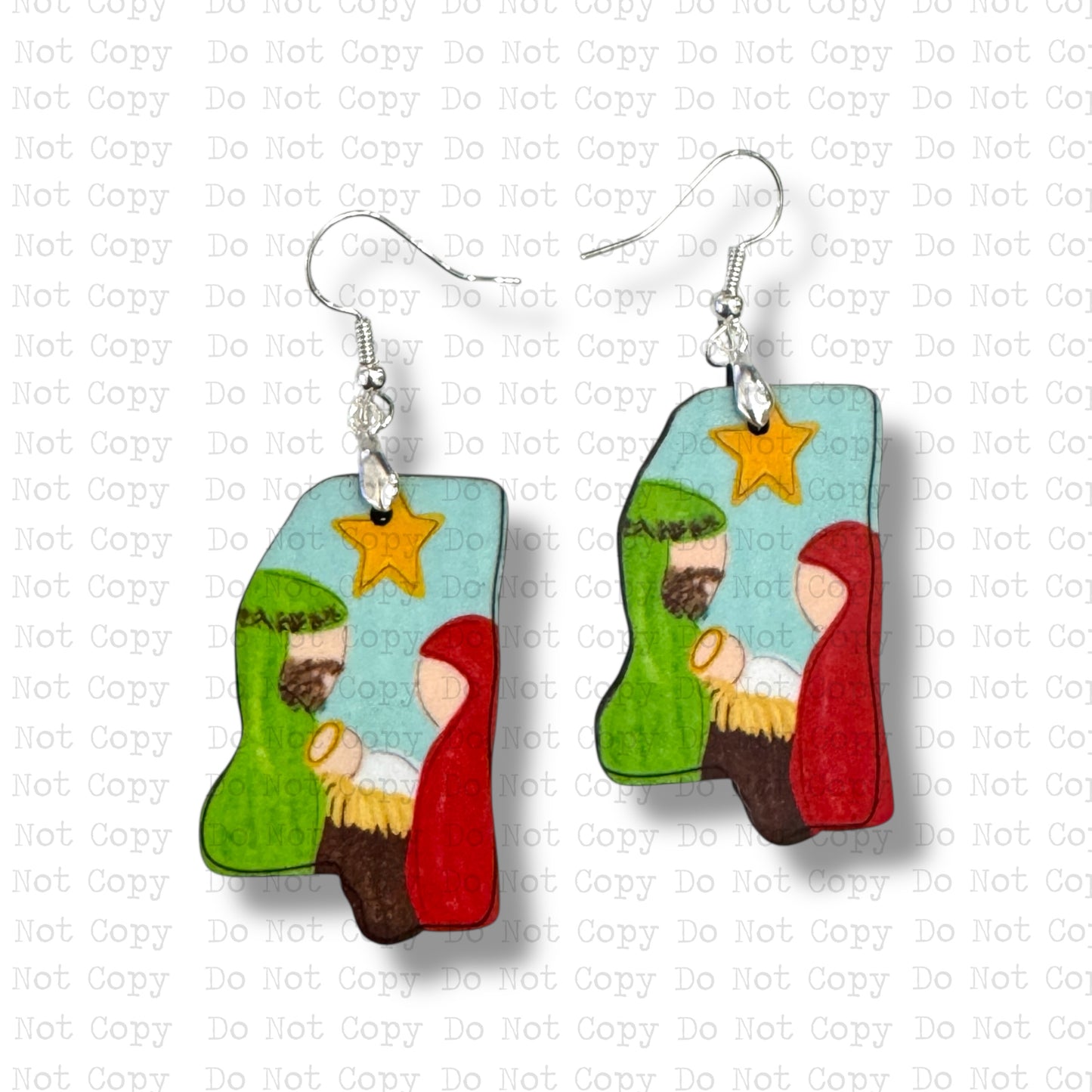 Mississippi Nativity Earring Sublimation Blank Kit