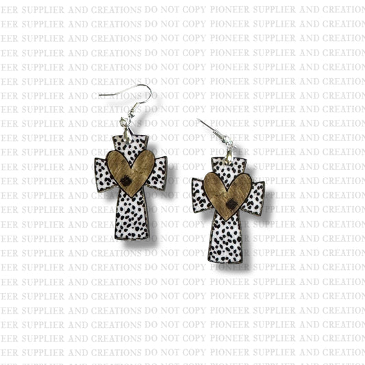 Black and Gold Cross Earring Sublimation Blanks Kit | Exclusive