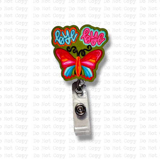 Bye Bye Butterfly Badge Button Sublimation Blank | Set of 2 SPS