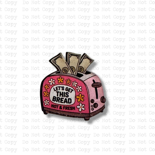 Let's Get This Bread Lapel Pin Sublimation Blank Kit | Set of 2