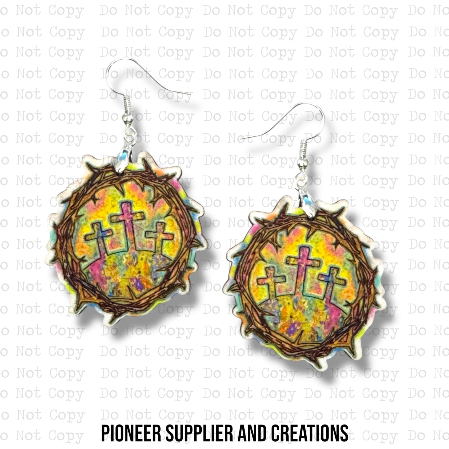 Crown Of Thorns Bright Earring Sublimation Blanks | Exclusive Pixel Pop