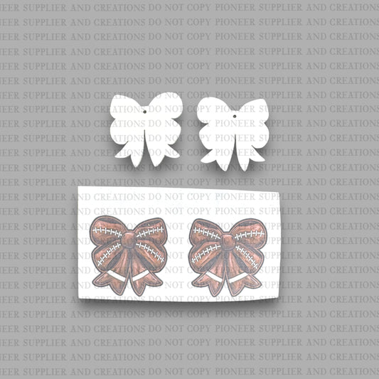Football Bow Earring Sublimation Blanks | ARA