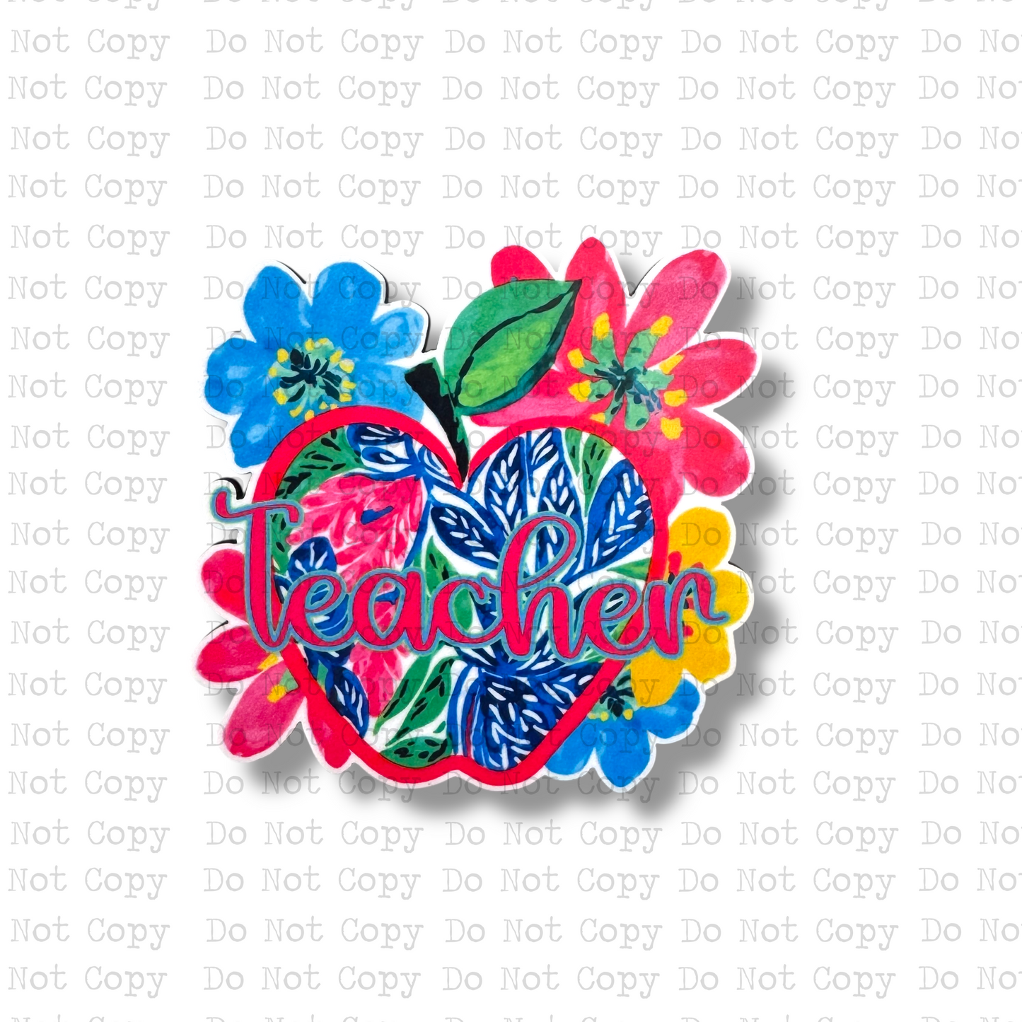 Floral Teacher Magnet Sublimation Blank Kit