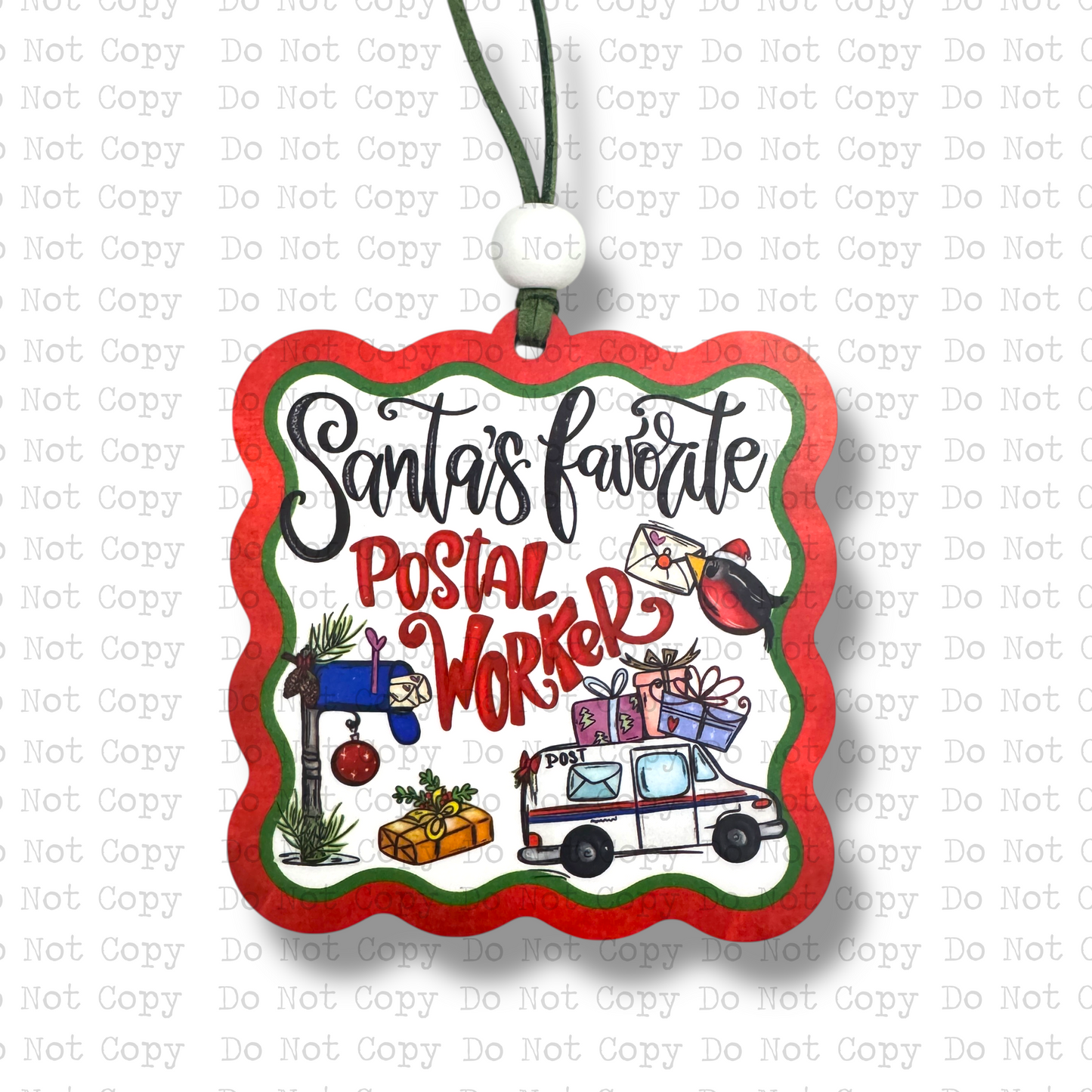 Santa's Favorite Postal Worker Ornament Sublimation Blank | AAS