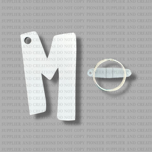 Alpha M Keychain Sublimation Blank  | Exclusive Monogram Moments